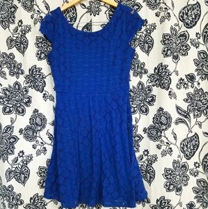 Ronni Nicole Dark Blue Lace Dress Size 8